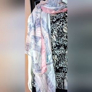 Vintage, oversized Pastel Paris Scarf